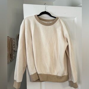 Maeve Cream and Tan Crew Neck Sweater